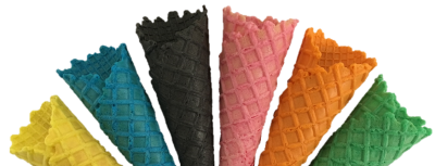 Discover our range of coloured ice cream cones
