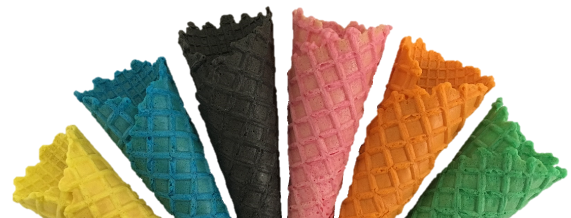 Discover our range of coloured ice cream cones